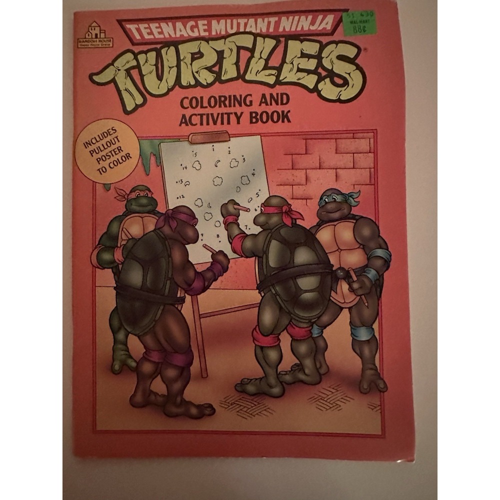 VTG Teenage Mutant Ninja Turtles Color & Activity Book 1990 Unused